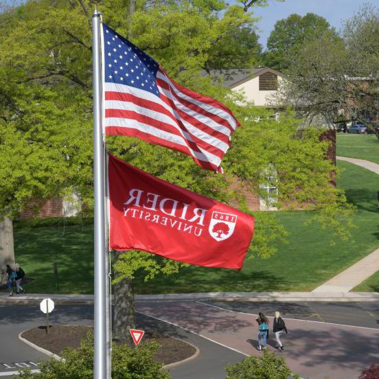 Flags fly over campus